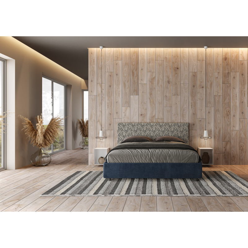 Letto imbottito Matrimoniale 160x190 cm tessuto Era Arla