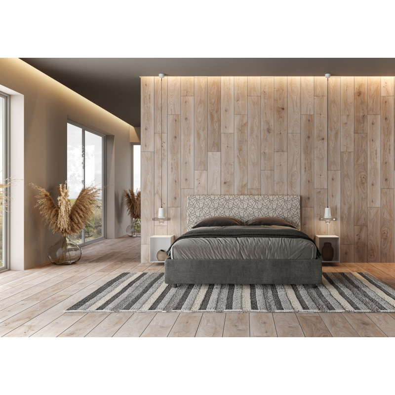 Letto imbottito Matrimoniale 160x200 cm tessuto Era Arla