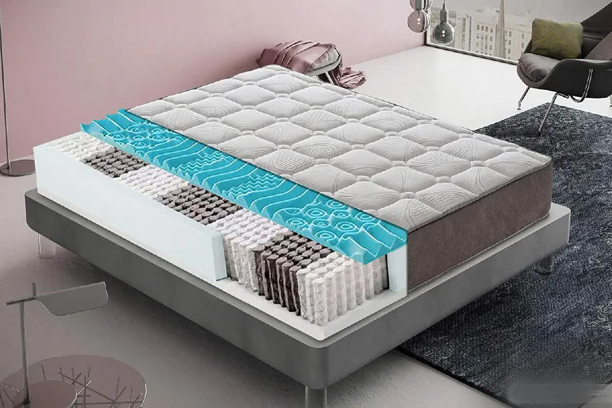 Materasso Ibrido Memory Foam 30,5 Cm Con Molle Insacchettate - Supporto Medio Rigido, Certificato CertiPUR, Letto In Una Scatola