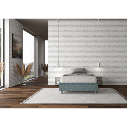 Letto Sommier imbottito 1 piazza e mezza 120x190 cm tessuto Aragona Azelia