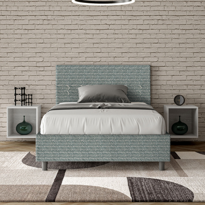 Letto imbottito 1 piazza e mezza 120x190 cm tessuto Aragona Adele