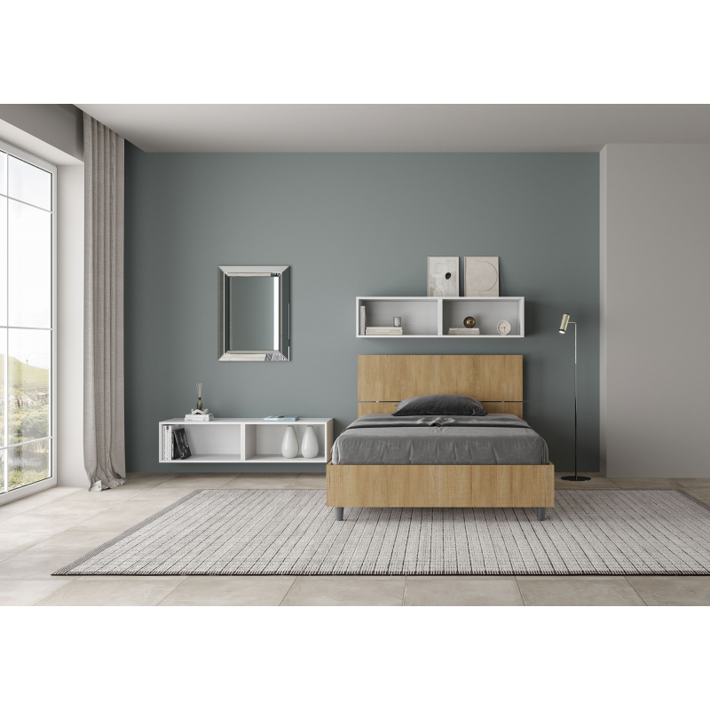 Letto 1 piazza e mezza 120x190 cm testata inclinata Demas