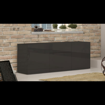 Credenza Metis 170 - 3 ante + 1 cassetto - Antracite Lucido