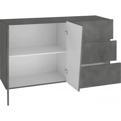 Credenza Vega 140 - 2 ante/3 cassetti - Ardesia