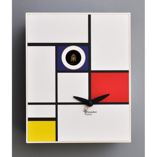 Mondrian Cuckoo Wall Clock Made in Italy