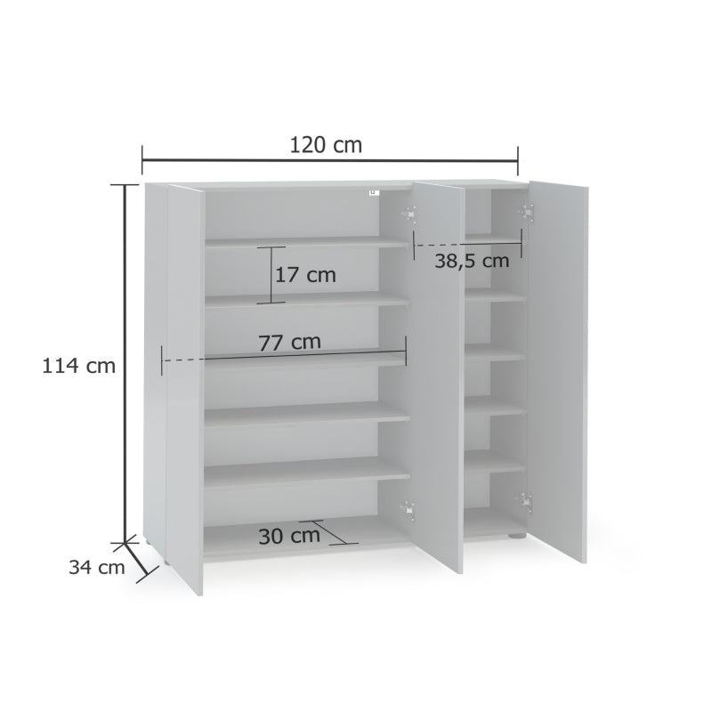 Scarpiera a 3 ante con 5+5 ripiani MISTER Made in Italy