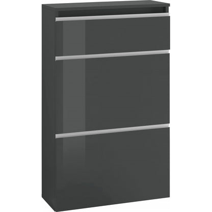 Magic 60 Shoe Rack - 2 Doors + 1 Flap - Glossy Anthracite