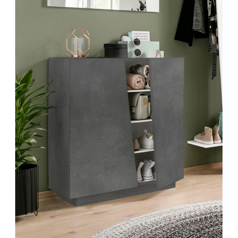 Vega Shoe Rack - 2 Doors - 80x86x38 - Slate