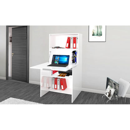 Dalia Folding Wardrobe Desk - 70x140x35 - Glossy White