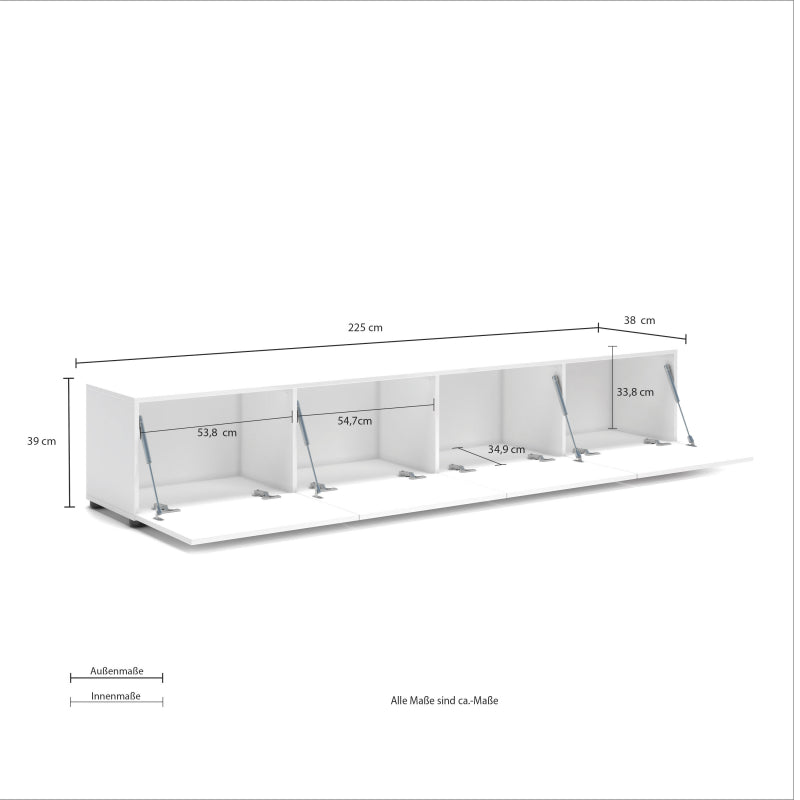 LOWBOARD TV SET + MISTER GIORNO wall unit made in Italy