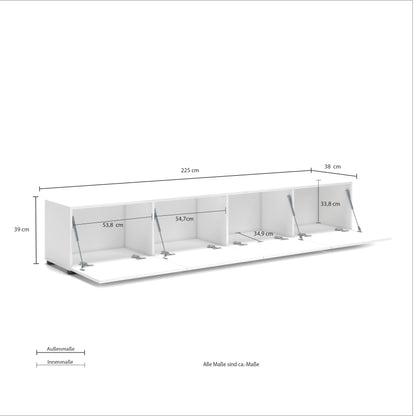 LOWBOARD TV SET + MISTER GIORNO wall unit made in Italy