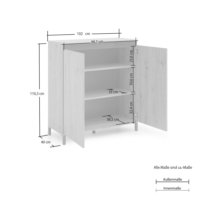 GENIO artisan 2-door sideboard made in Italy