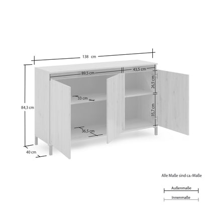 GENIO artisan 3-door sideboard made in Italy