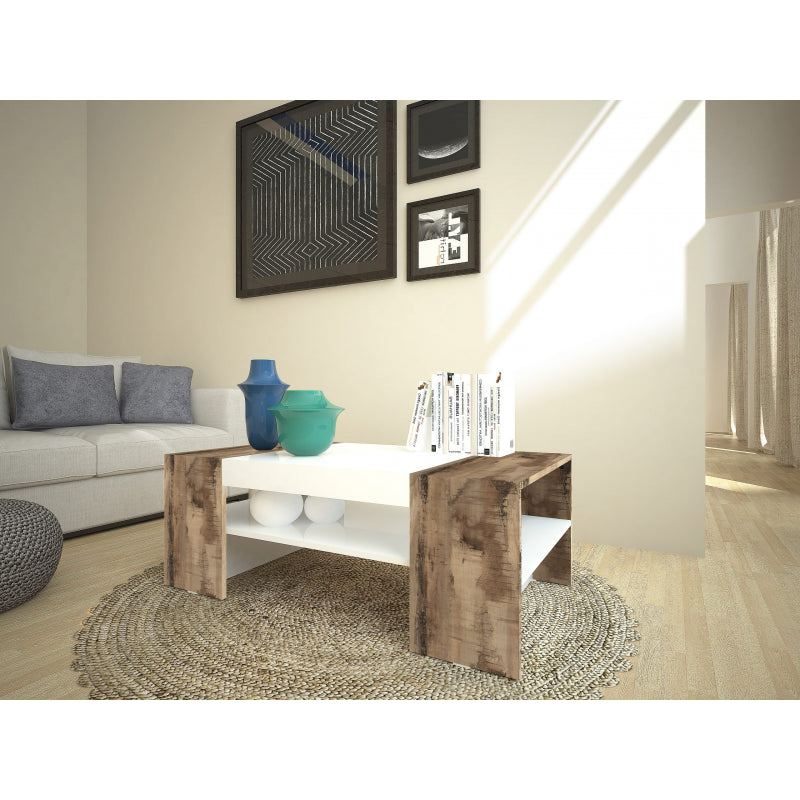 Cherry Coffee Table - Gloss White/Pereira Maple