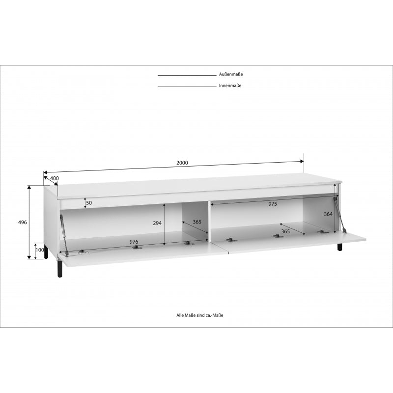 LOWBOARD TV with 2 flaps GENIO made in Italy